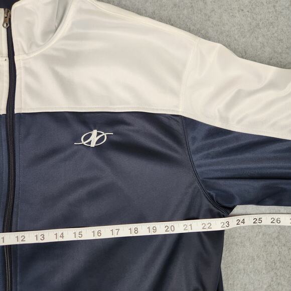 NordicTrack Jacket Mens Size Large Navy White Color Block Full Zip - Picture 11 of 14